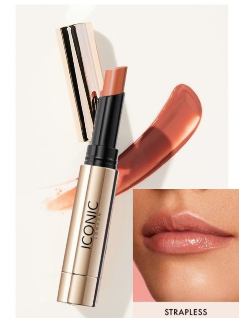 ICONIC LONDON Melting Touch Lip Balm ~ Strapless (Nude Soft Pink) 3 ml NIB